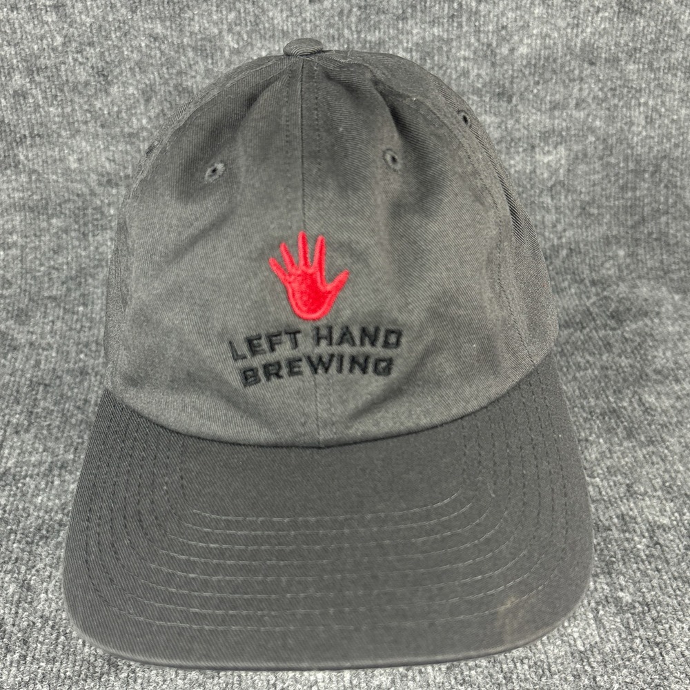 Left Hand Brewing Strapback Hat One Size Gray Colorado Craft Beer Logo Cap